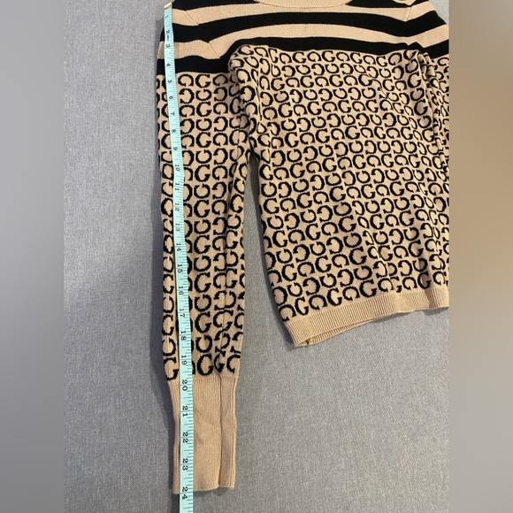 Guess Striped and Patterned Sweater - Black and Tan - Picture 6 of 9